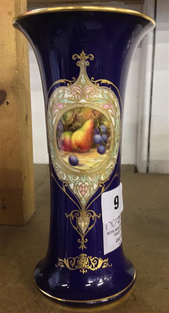Royal Worcester fruit painted vase(-)